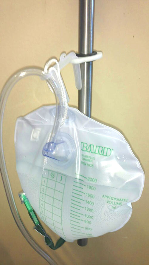 F-Clip-1 for securing Foley catheters to IV stand – TM Solutions USA